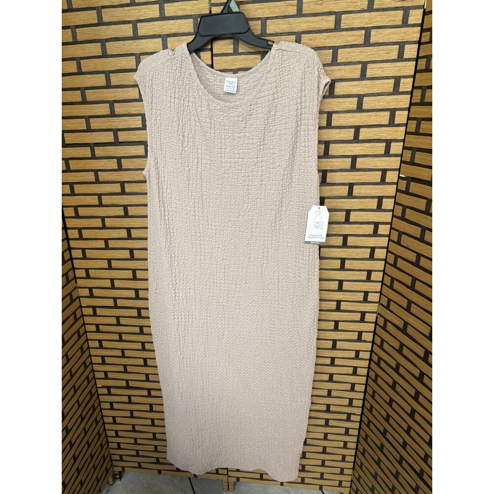 Time And Tru Tan Textured Midi Dress Maternity Size XL